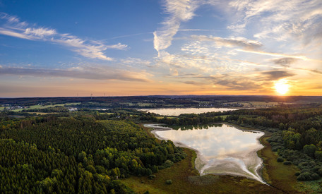 Die Westerwälder Seenplatte mit Blick auf den Haidenweiher